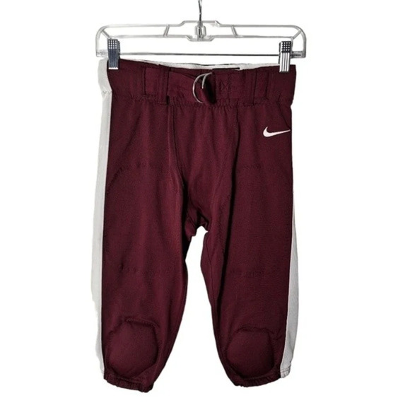 Nike Team Stock Mach Speed Burgundy White‎ Football Pants Men's Size Small - Picture 1 of 10